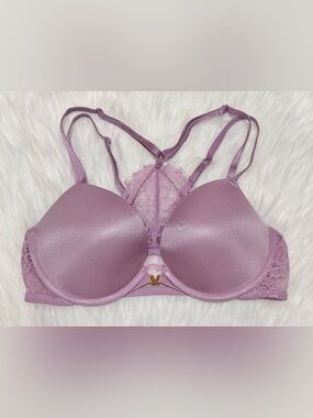 Victoria’s Secret Very Sexy Push Up Bra Size 32C Lavender Purple Lace Racerback